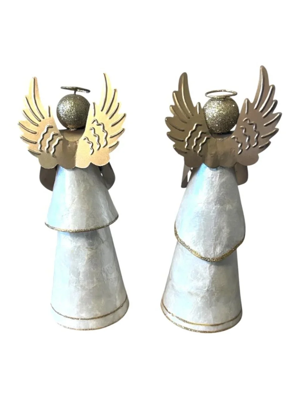 Pier 1 Angel Figurines Set of 2 Gold White Christmas Decor Philippines